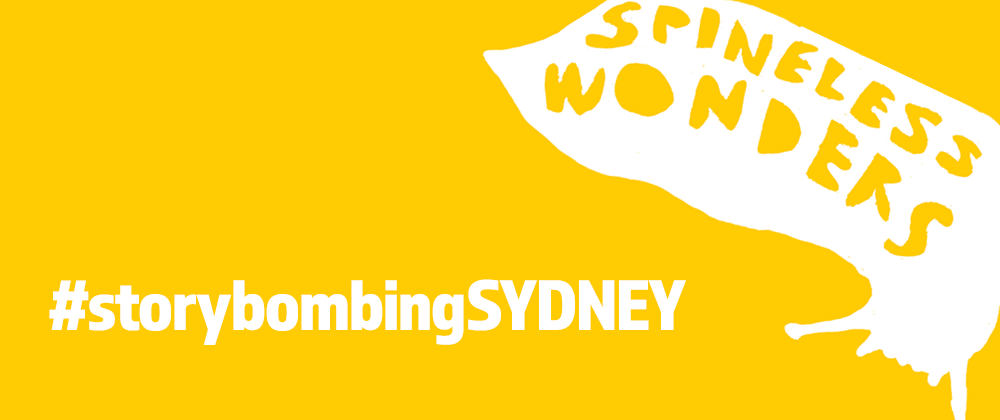 Spineless Wonders logo and #storybomingSYDNEY
