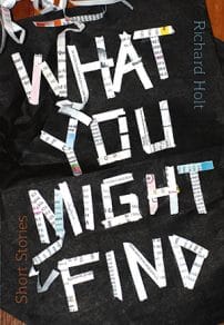 What You Might Find book cover design featuring edgy collaged typography by Bettina Kaiser